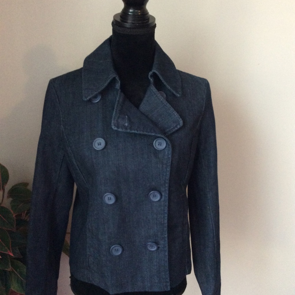 New York & Company Denim Double Breasted Jacket - Picture 2 of 8
